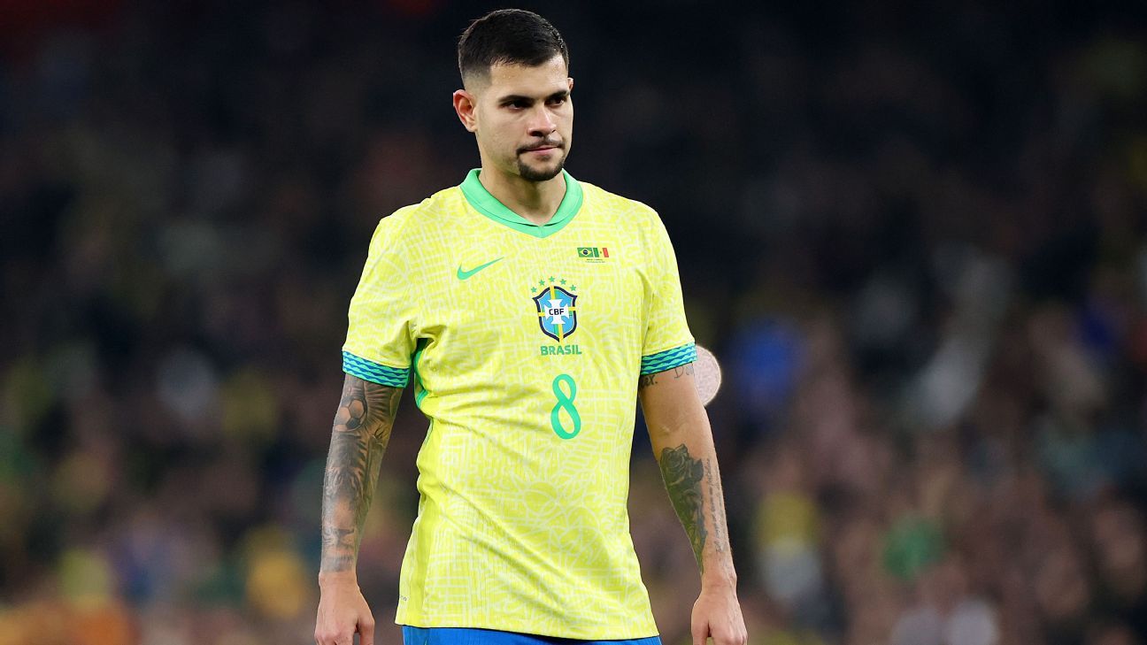 Bruno Guimarães sofre lesão grave no Newcastle e perde últimos amistosos do Brasil antes da Copa