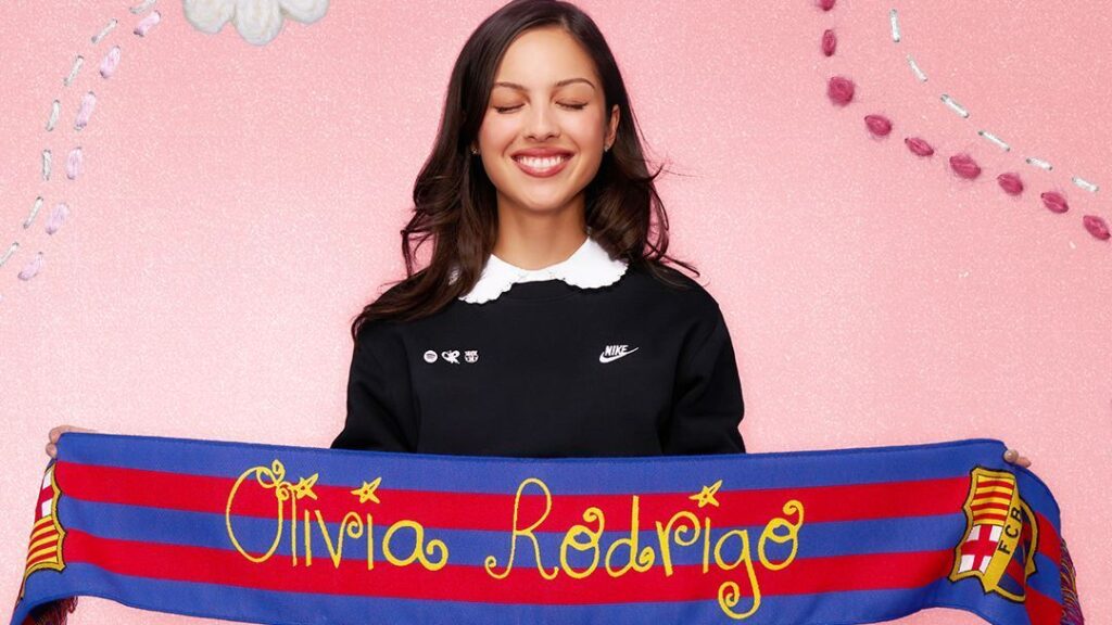 Olivia Rodrigo na camisa do Barcelona: como ficará uniforme para El Clásico contra o Real Madrid