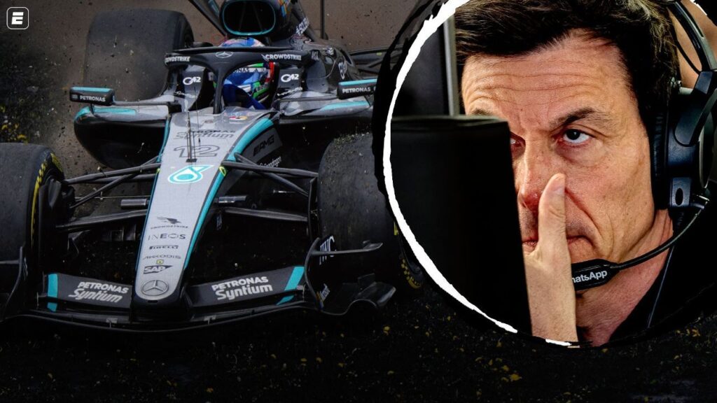 Rádio da F1 tem 'bronca' de chefão da Mercedes após toque polêmico entre Russell e Antonelli